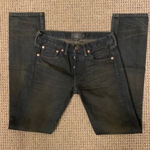 Double R Ralph Lauren Distressed Button Fly Black Jeans 25